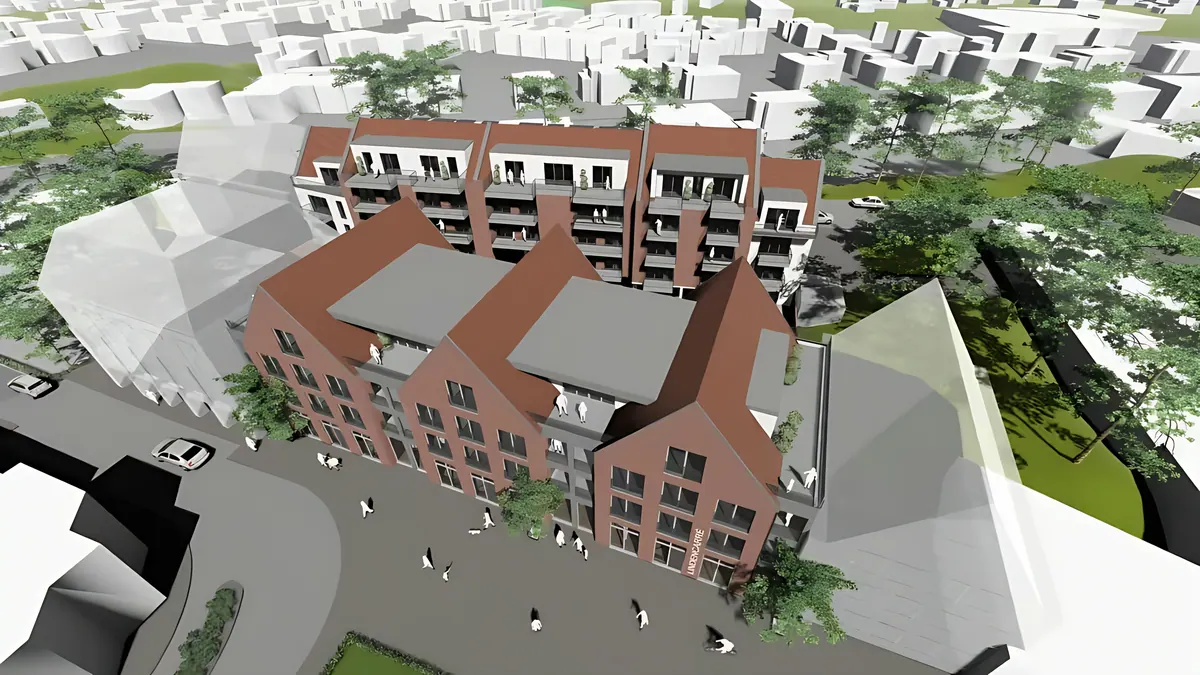 Bird's-eye view of the quarter with its shared courtyard